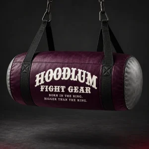 Uppercut Bag — Plum / Pewter — Three-quarter view (AI demo concept)